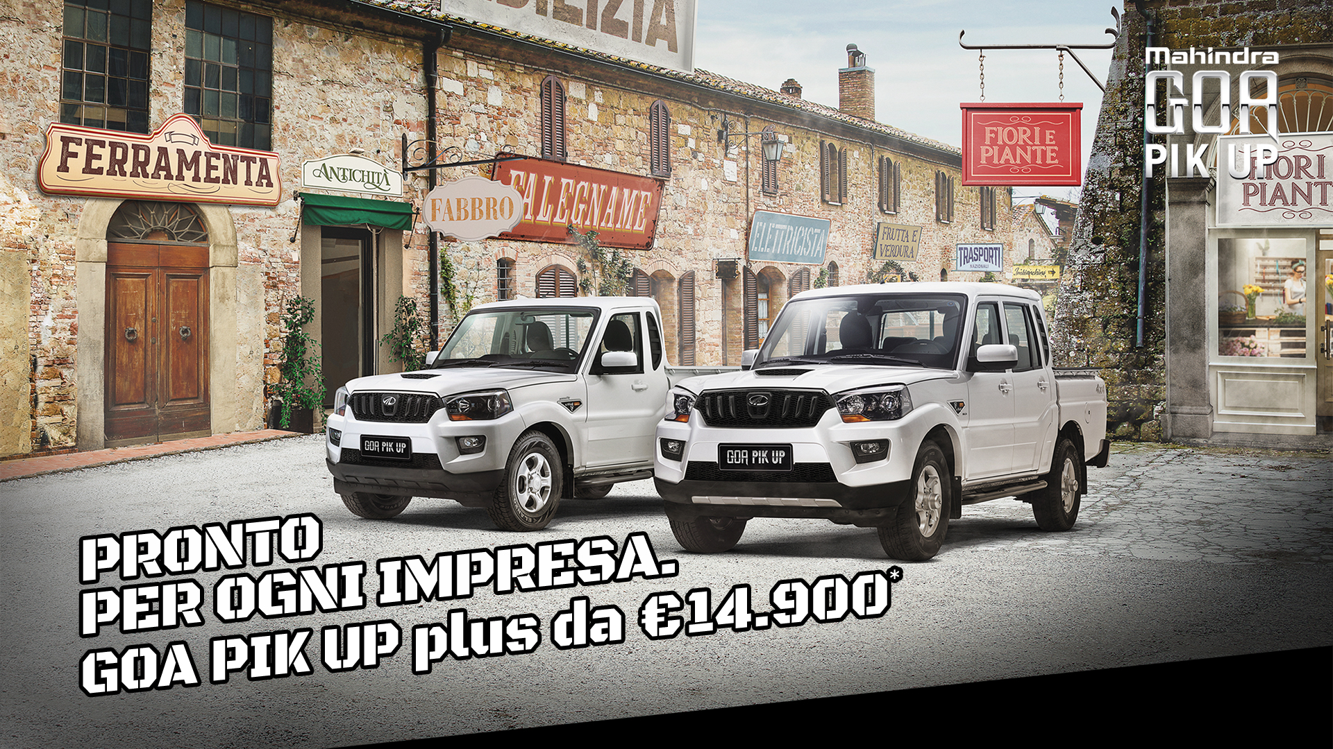 Mahindra GOA PIK UP pronto per ogni impresa.<br />Mahindra GOA PIK UP plus tuo da €14.990*.